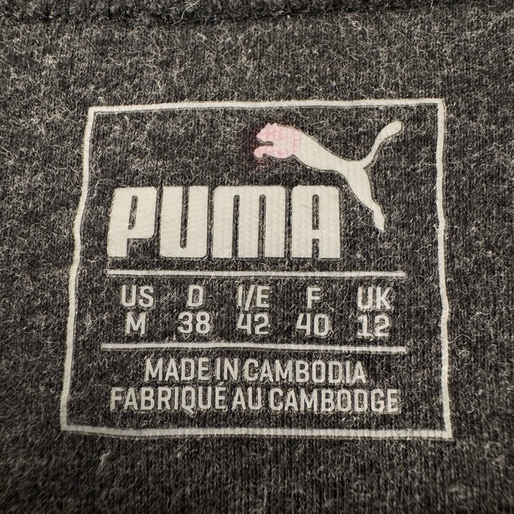 Puma Sweatshirt Women Medium Gray Dry Cell Crewneck Tonal Logo Athletic - Picture 7 of 8
